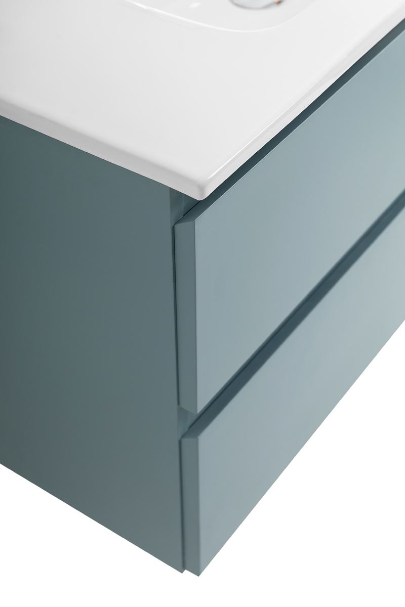 Тумба с раковиной подвесная BelBagno KRAFT-800-2C-SO-AO Голубой матовый, раковина белая BB800ETL