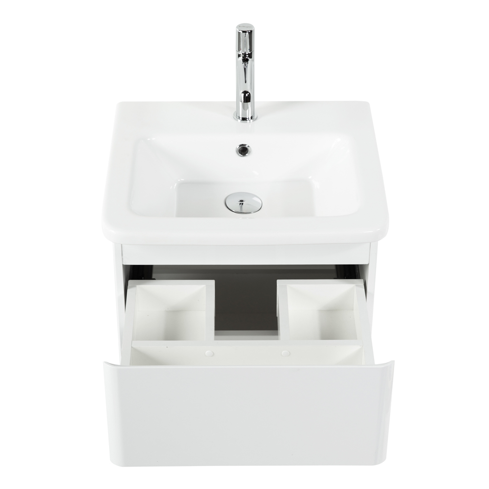 Тумба подвесная с керамической раковиной BelBagno ALBANO-CER-600-2C-SO-BL