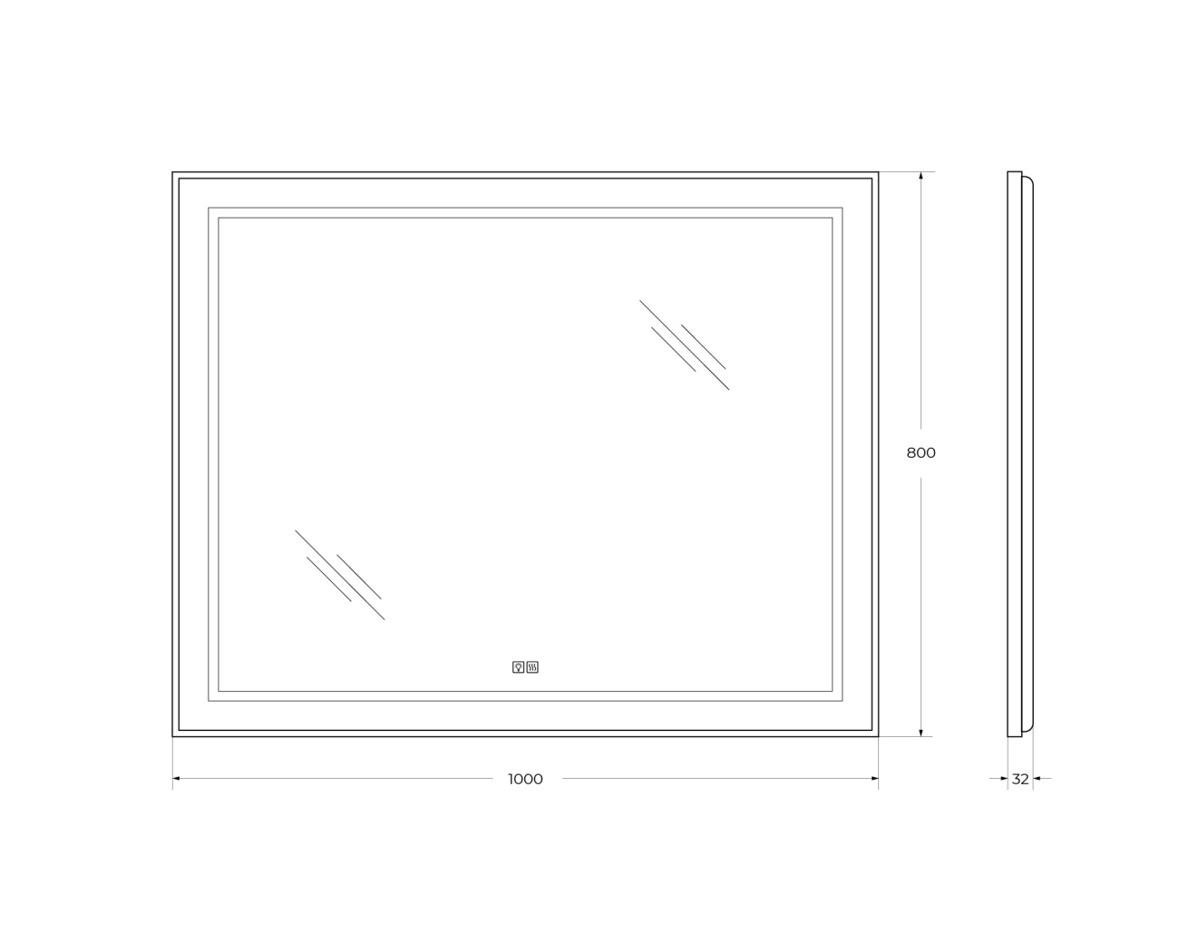 Зеркало BelBagno SPC-KRAFT-1000-800-TCH-WARM