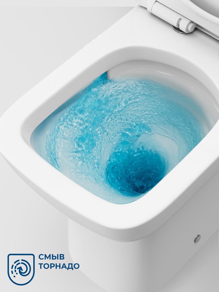 Унитаз-компакт BelBagno ROMANO -TOR BB2803CP/T-TOR/SC с сиденьем и смывом TORNADO