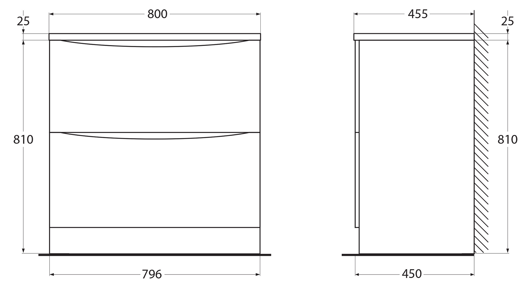 Мебель для ванной комнаты напольная BelBagno ACQUA-800-2C-PIA-BL 80см Bianco Lucido 