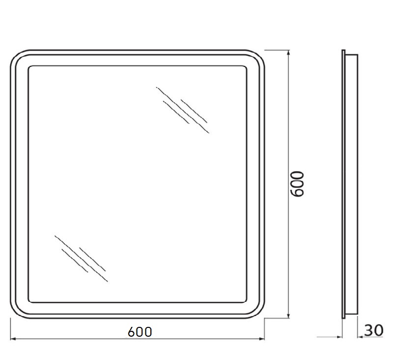 Зеркало BelBagno SPC-MAR-600-600-LED-BTN