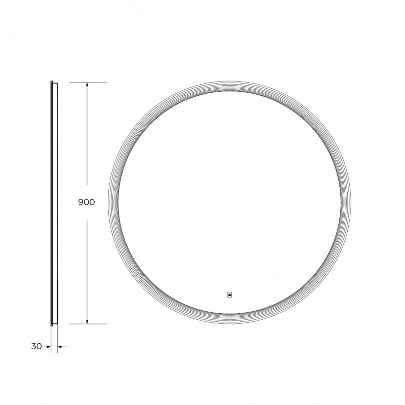 Зеркало Cezares CZR-SPC-ECO-900-LED-TCH