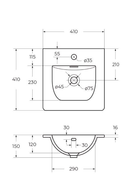 Раковина керамическая BelBagno BB-8099-3-40