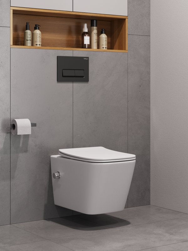 Унитаз подвесной безободковый с сиденьем и функцией биде TORNADO BelBagno KRAFT-TOR BB7106CH-TOR-BS/SC