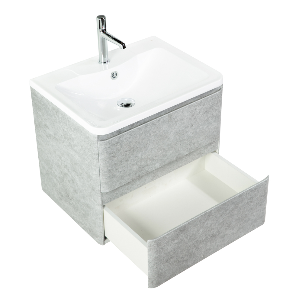 Тумба подвесная с раковиной BelBagno ALBANO-700-2C-SO-CVG Cemento Verona Grigio, раковина BB700/455-LV-MR-ALR