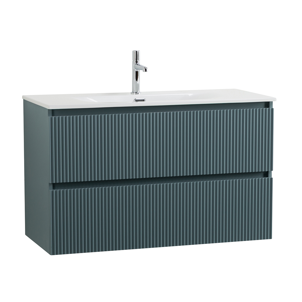 Тумба с раковиной подвесная BelBagno UNO-MINI-1000-2C-SO-AO Голубой матовый, раковина белая BB-8099-3-100