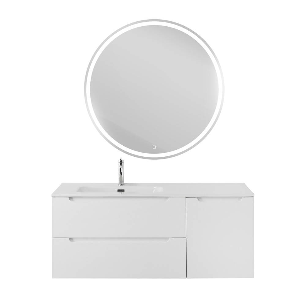 Подвесная тумба с раковиной BelBagno ETNA 120 Bianco Lucido левая, ETNA-1200-2C-1A-SO-BL-L + BB1200ETL-L