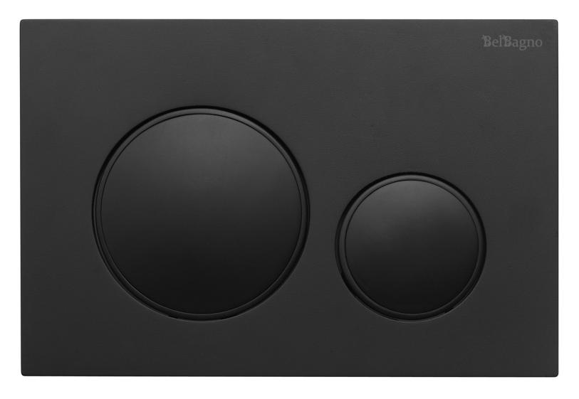 Кнопка смыва BelBagno BB-17C-NERO.M цвет чёрный матовый