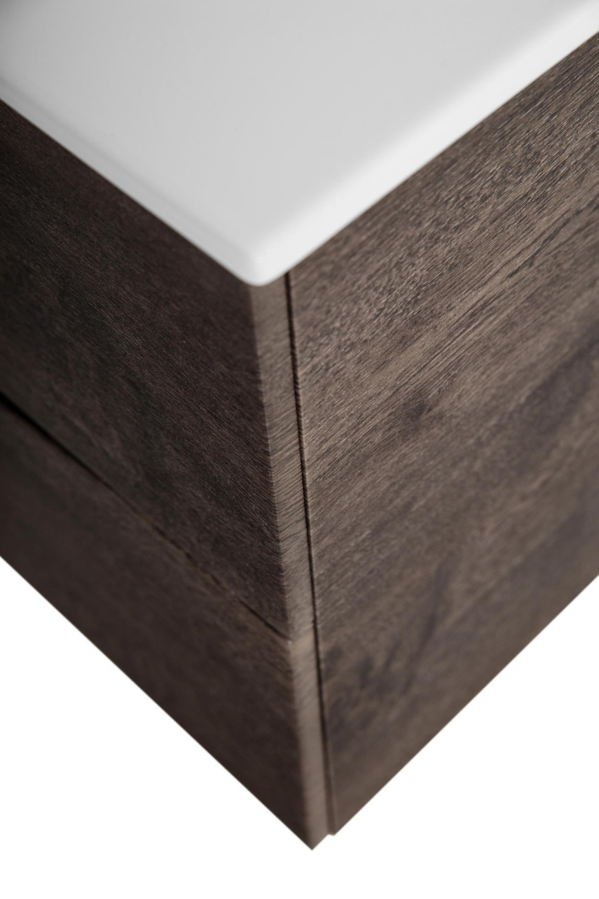Тумба с раковиной подвесная BelBagno MARINO-CER-N-1200-2C-SO-RNG-P Rovere Nature Grigio, раковина белая BB-8099-120
