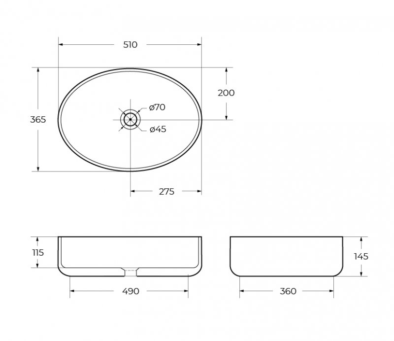 Раковина накладная BelBagno BB1049