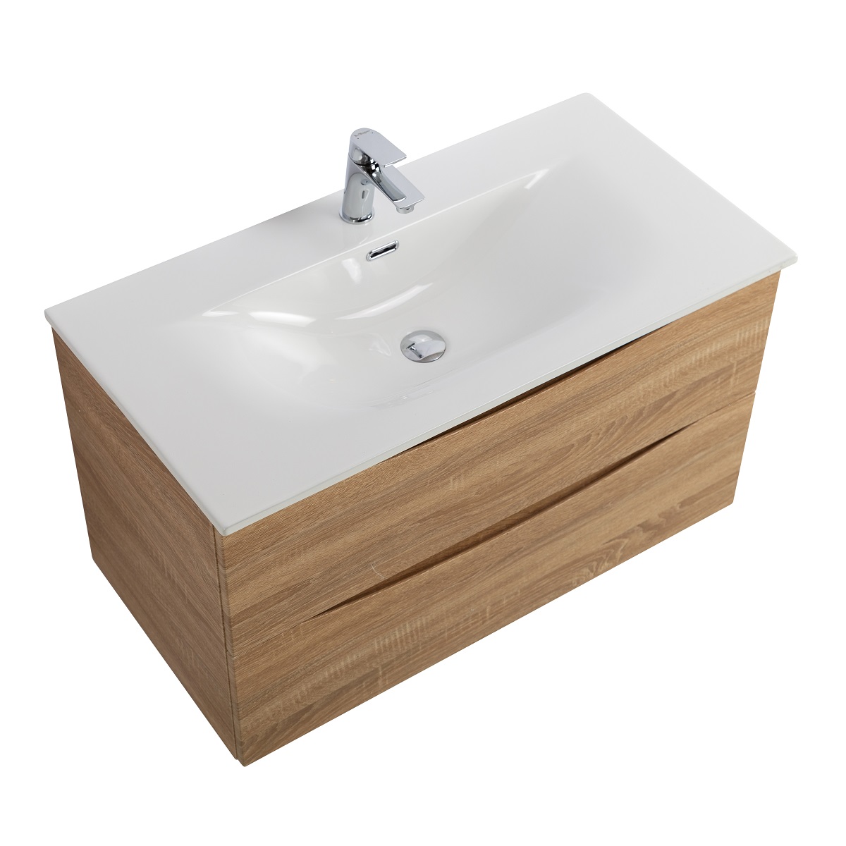 Тумба с раковиной подвесная BelBagno MARINO-CER-N-800-2C-SO-WO-P Rovere Bianco, раковина белая BB-8099-80