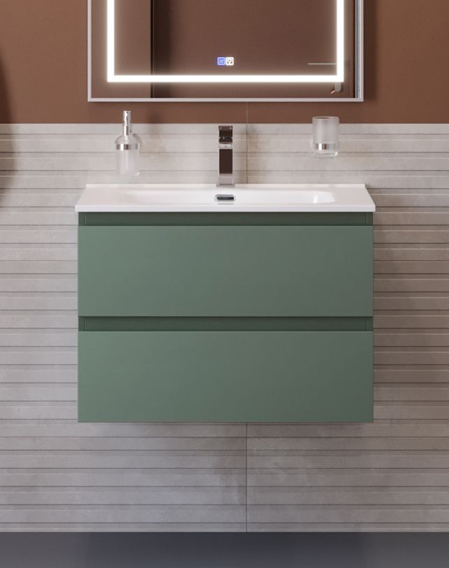 купить Тумба с раковиной подвесная BelBagno KRAFT-600-2C-SO-VO Еловый матовый, раковина белая BB600ETL 