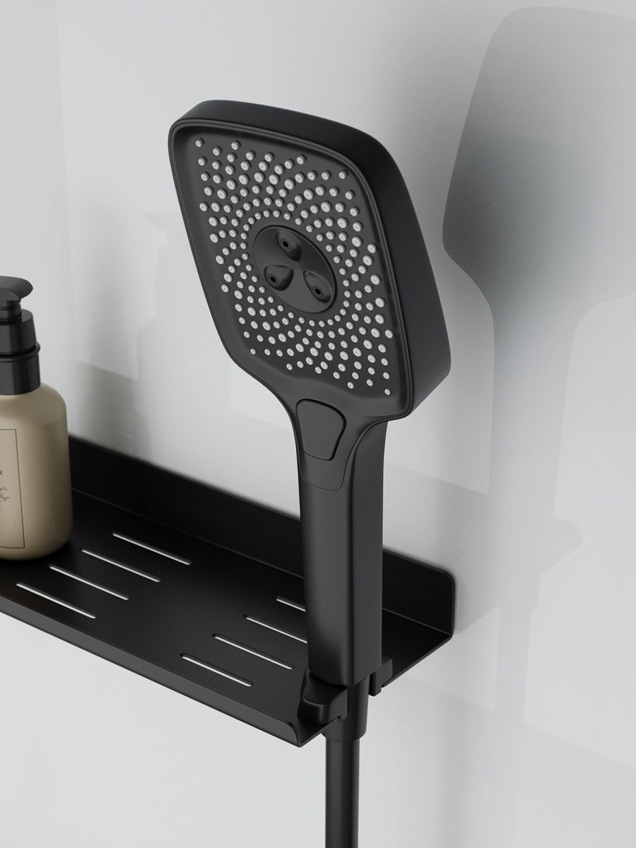 Душевая кабина BelBagno UNO-CAB-A-1-90-C-NERO-Bi-TOP-L, левосторонняя