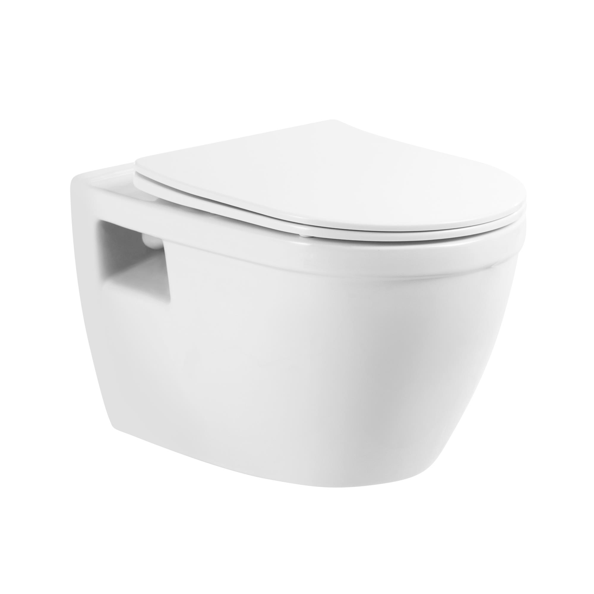 Унитаз подвесной безободковый c сиденьем BelBagno LOTO BB070CHR/SC