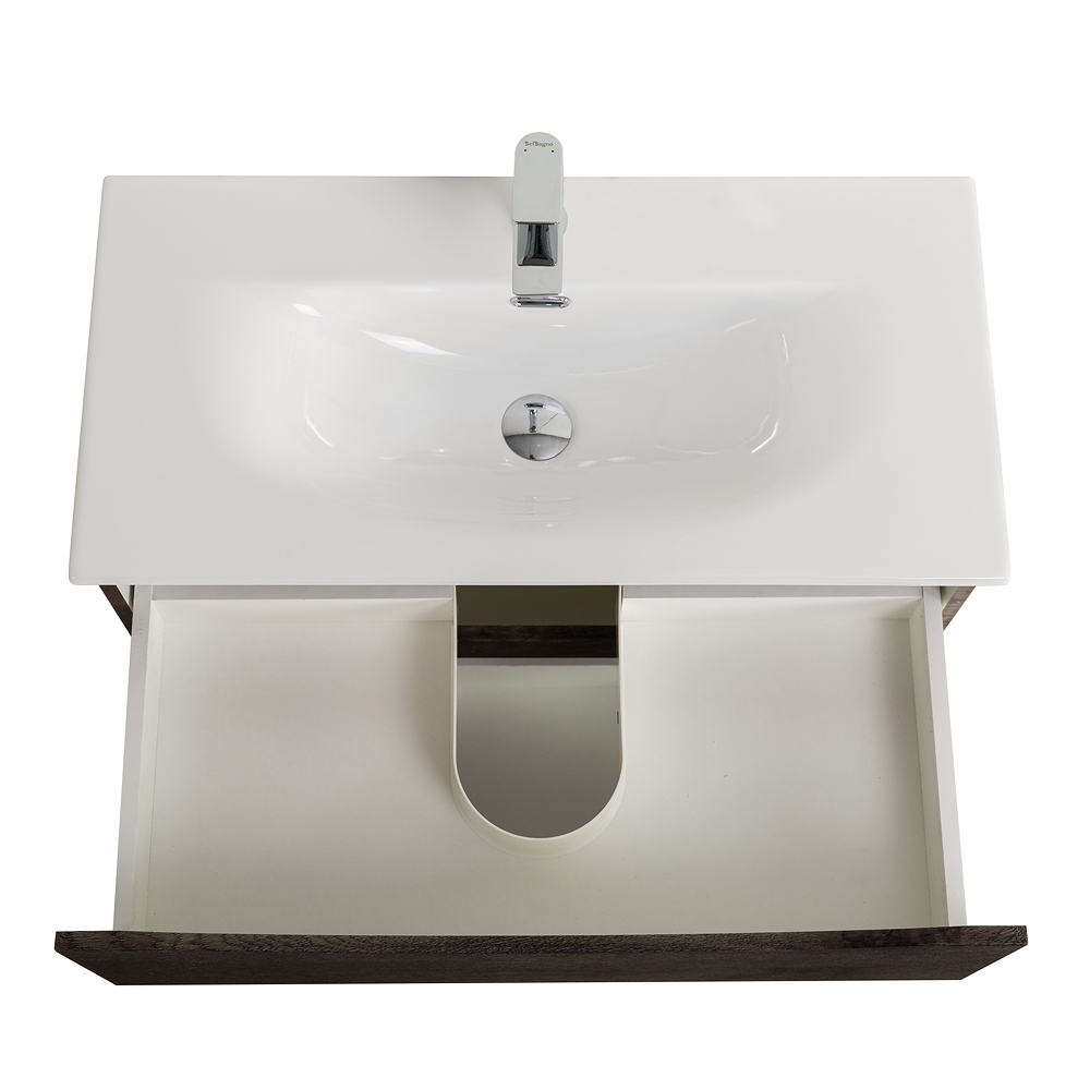 Тумба с раковиной подвесная BelBagno MARINO-CER-MINI-900-2C-SO-RNG-P Rovere Nature Grigio, раковина белая BB-8099-3-90