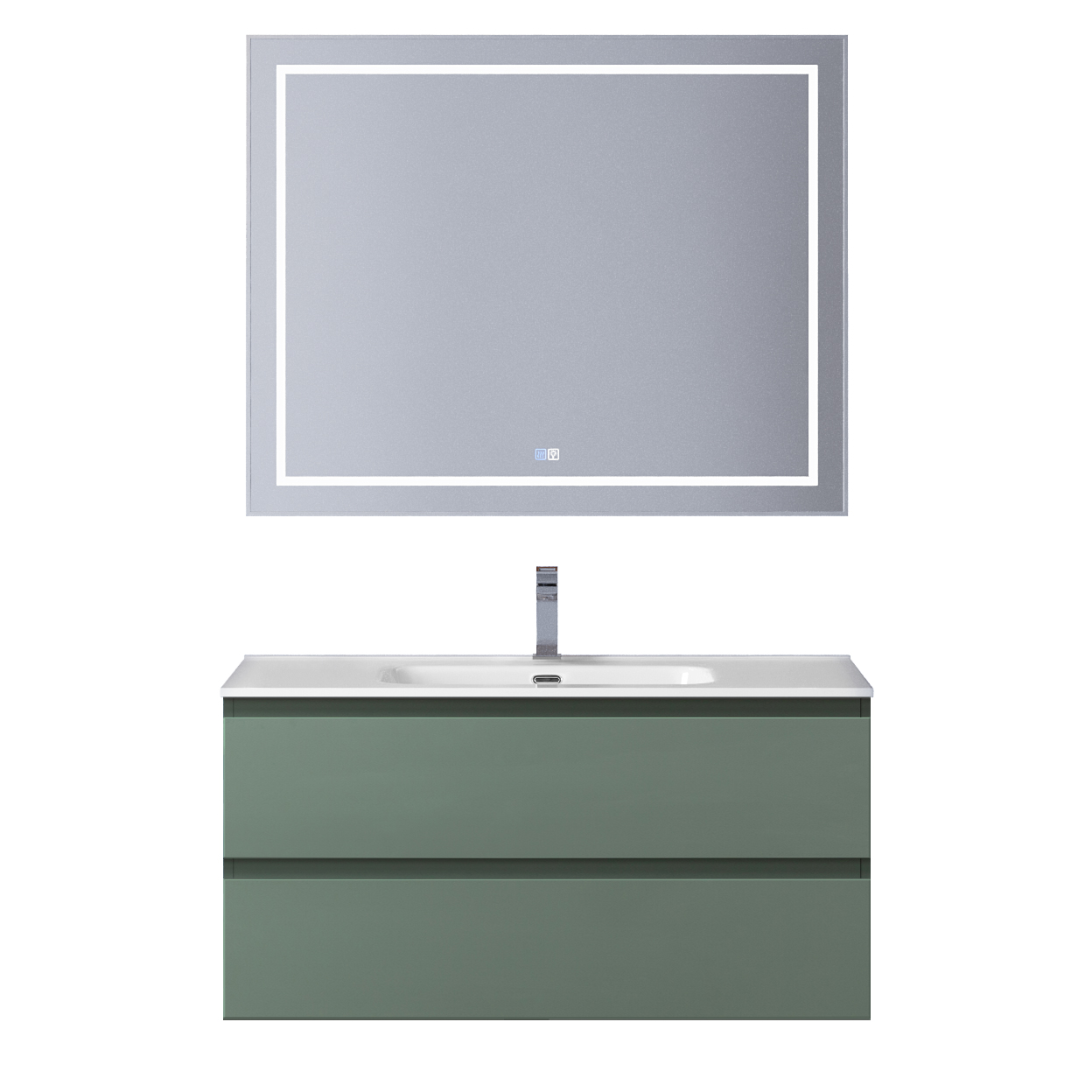 Тумба с раковиной подвесная BelBagno KRAFT-1000-2C-SO-VO Еловый матовый, раковина белая BB1000ETL