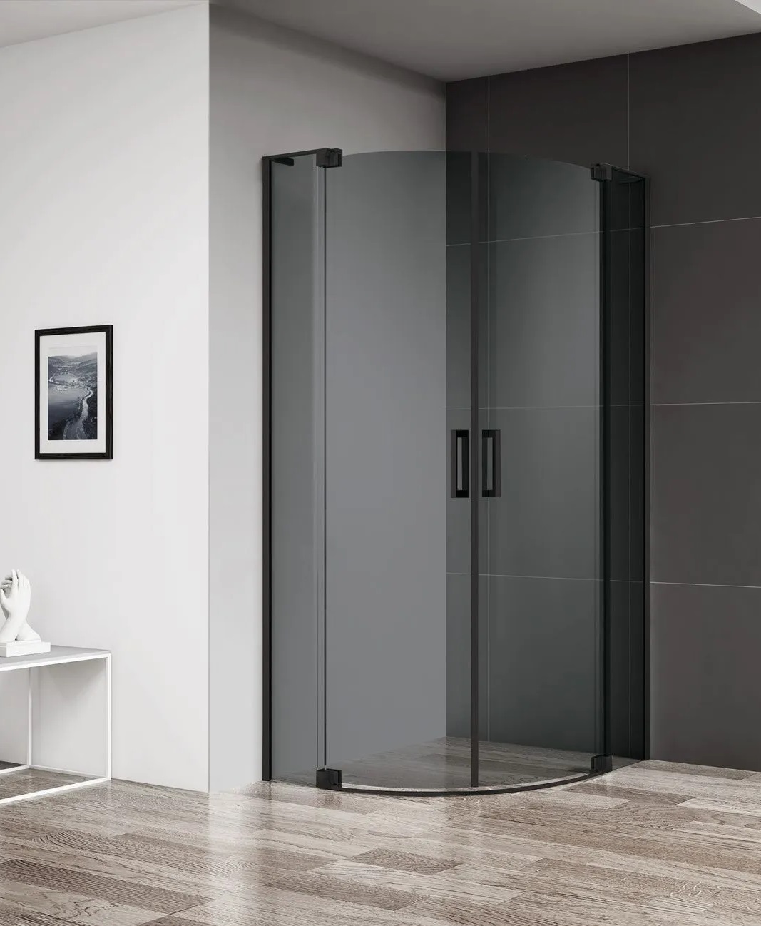 купить Душевой уголок Cezares SLIDER-R-2-90/100-GRIGIO-NERO 