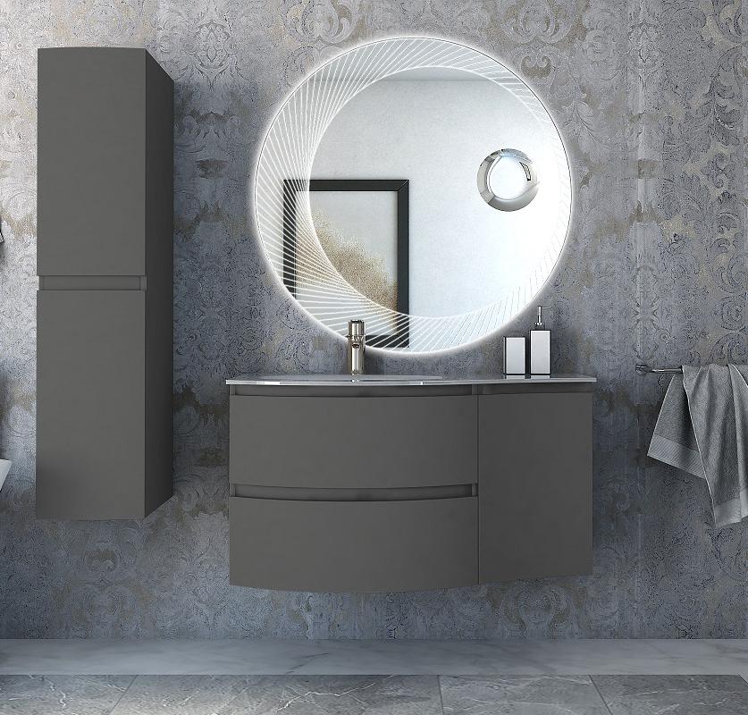 купить Мебель для ванной чаша слева Cezares VAGUE 104 Grigio Talpa Opaco 54905+54906 