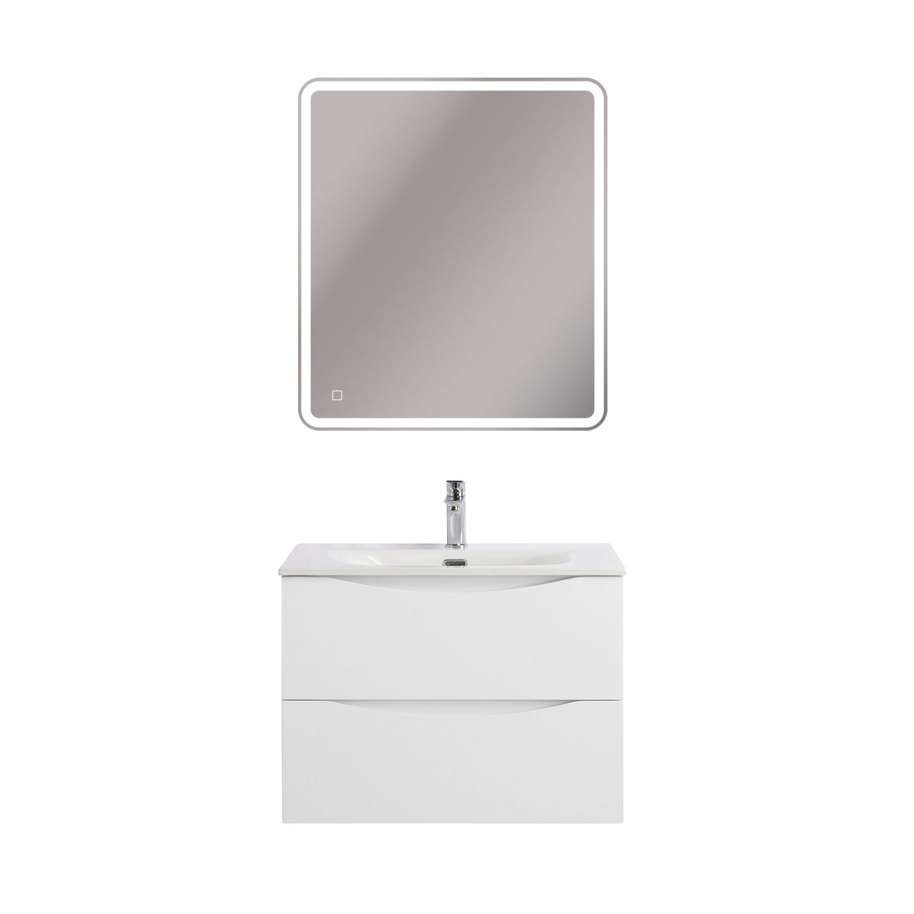 Тумба с раковиной подвесная BelBagno MARINO-CER-N-700-2C-SO-BL-P Bianco Lucido, раковина белая BB-8099-70