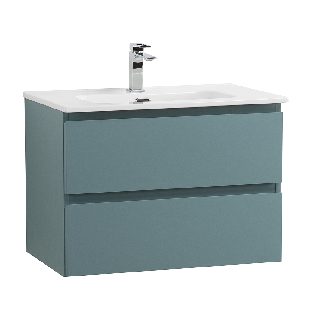 Тумба с раковиной подвесная BelBagno KRAFT-600-2C-SO-AO Голубой матовый, раковина белая BB600ETL