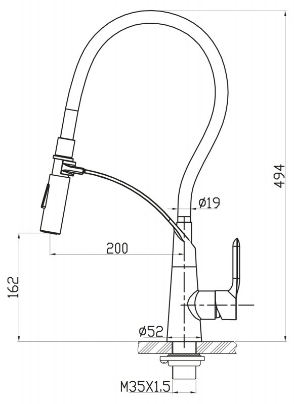 Смеситель для кухни с гибким изливом BelBagno BB-LAM36-IN
