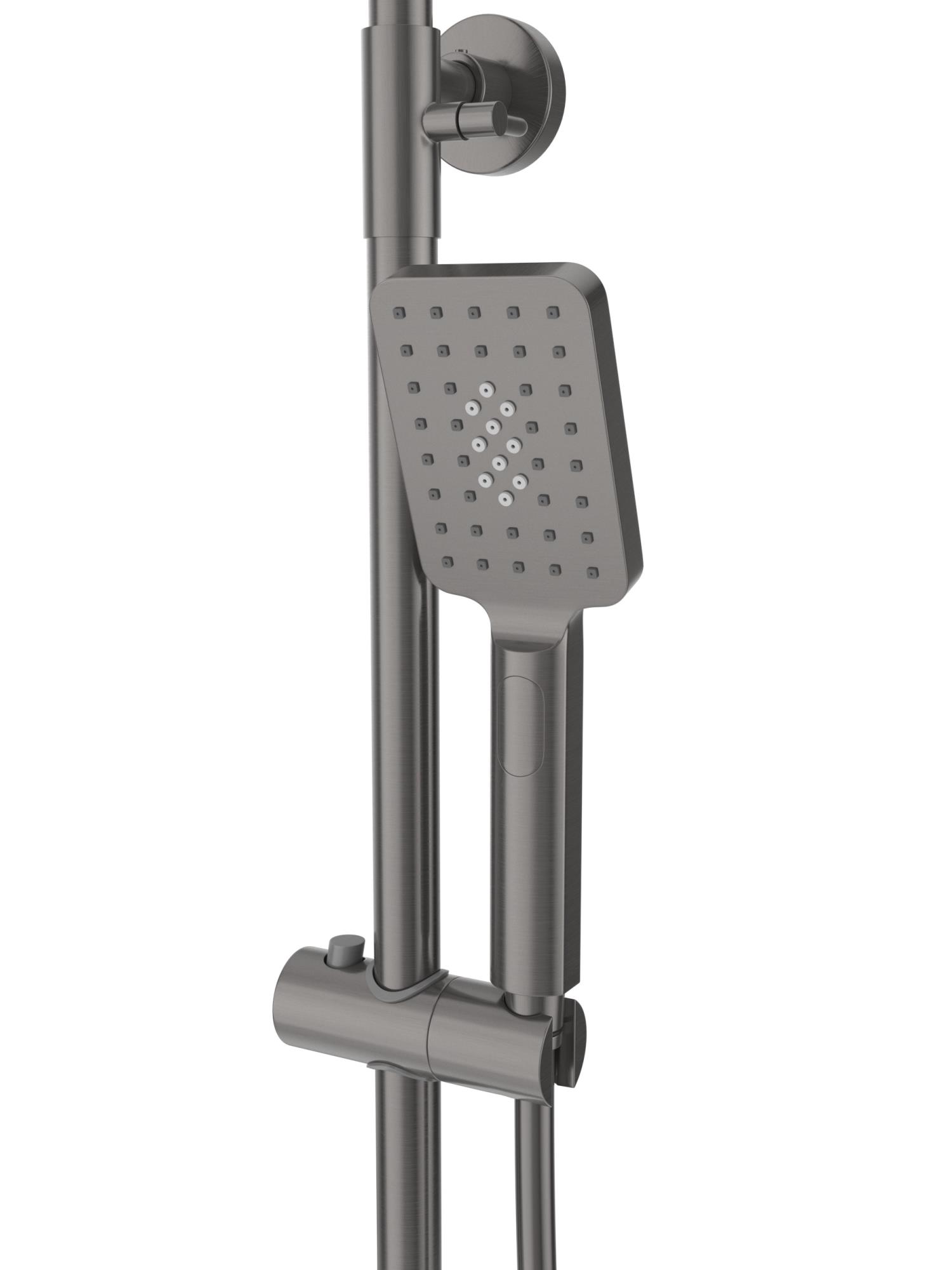 Душевая стойка CEZARES SLIDER-CVD-GM со смесителем и поворотным изливом, оружейная сталь