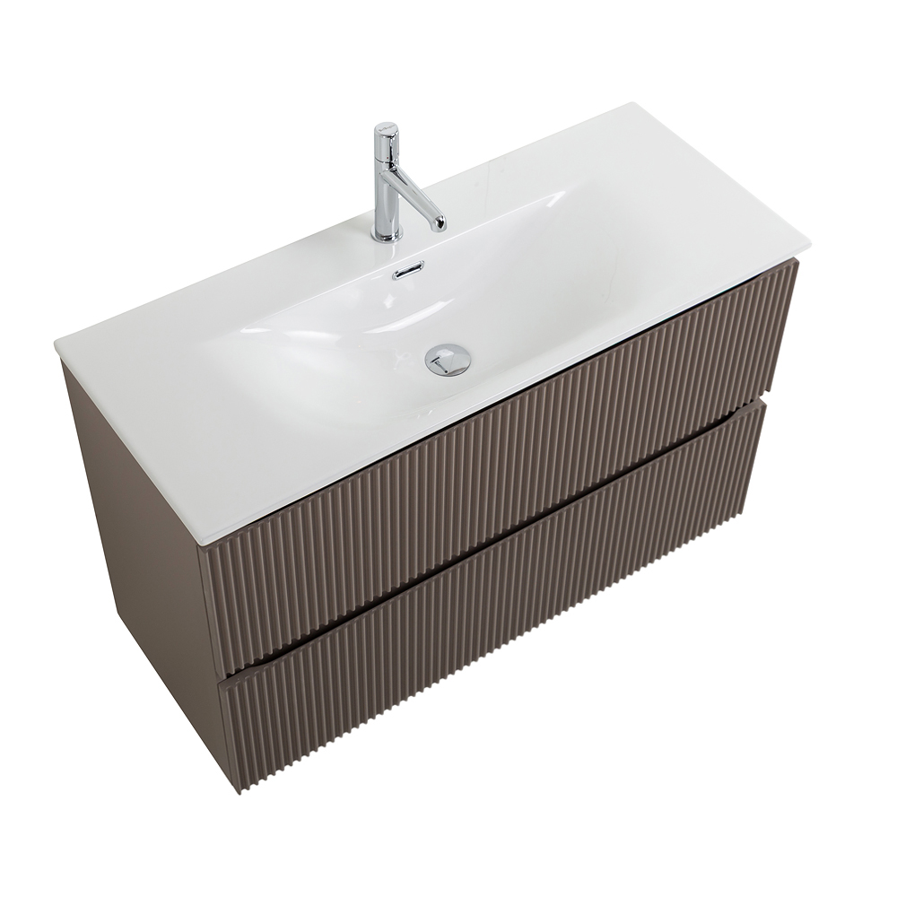 Тумба с раковиной подвесная BelBagno UNO-MINI-900-2C-SO-СO Бежевый матовый, раковина белая BB-8099-3-90