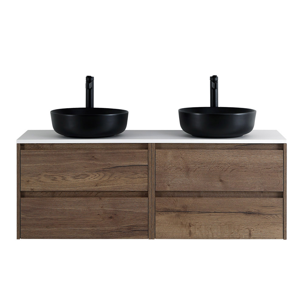 Мебель для ванной комнаты со столешницей BelBagno KRAFT-1400 Rovere Tabacco