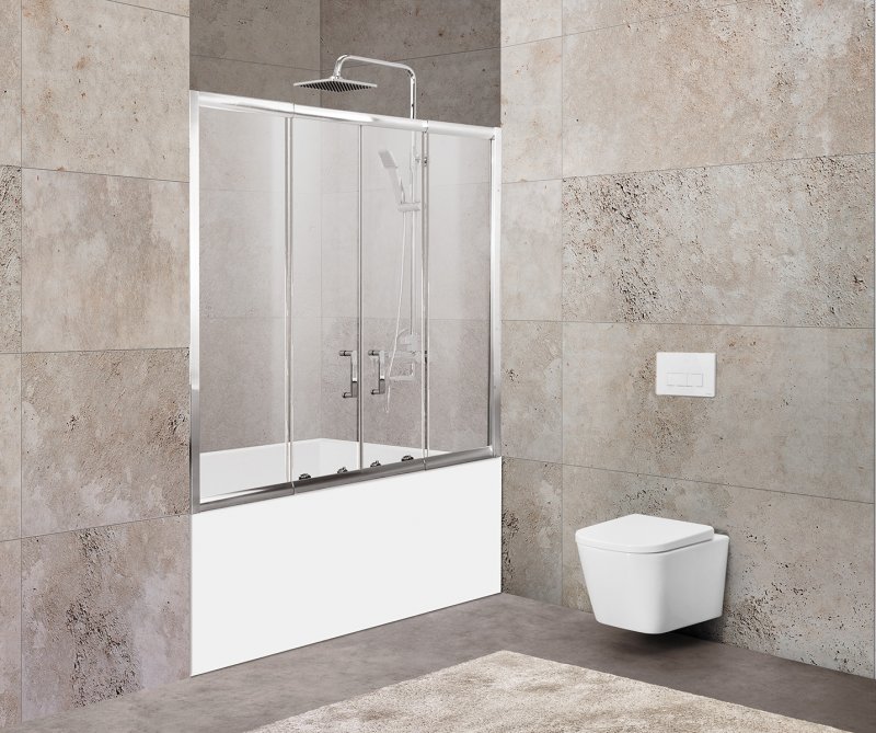 купить Шторка на ванну BelBagno UNIQUE-VF-2-150/180-140-P-Cr 