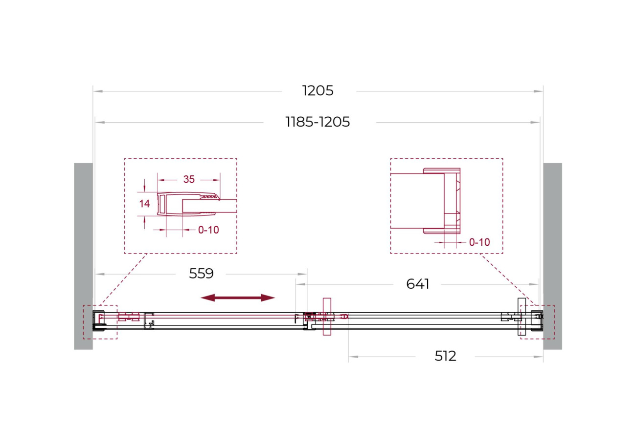 Душевая дверь шириной 120см BelBagno SOFT_CLOSE-1-BF-1-120-C-Cr профиль хром, стекло прозрачное