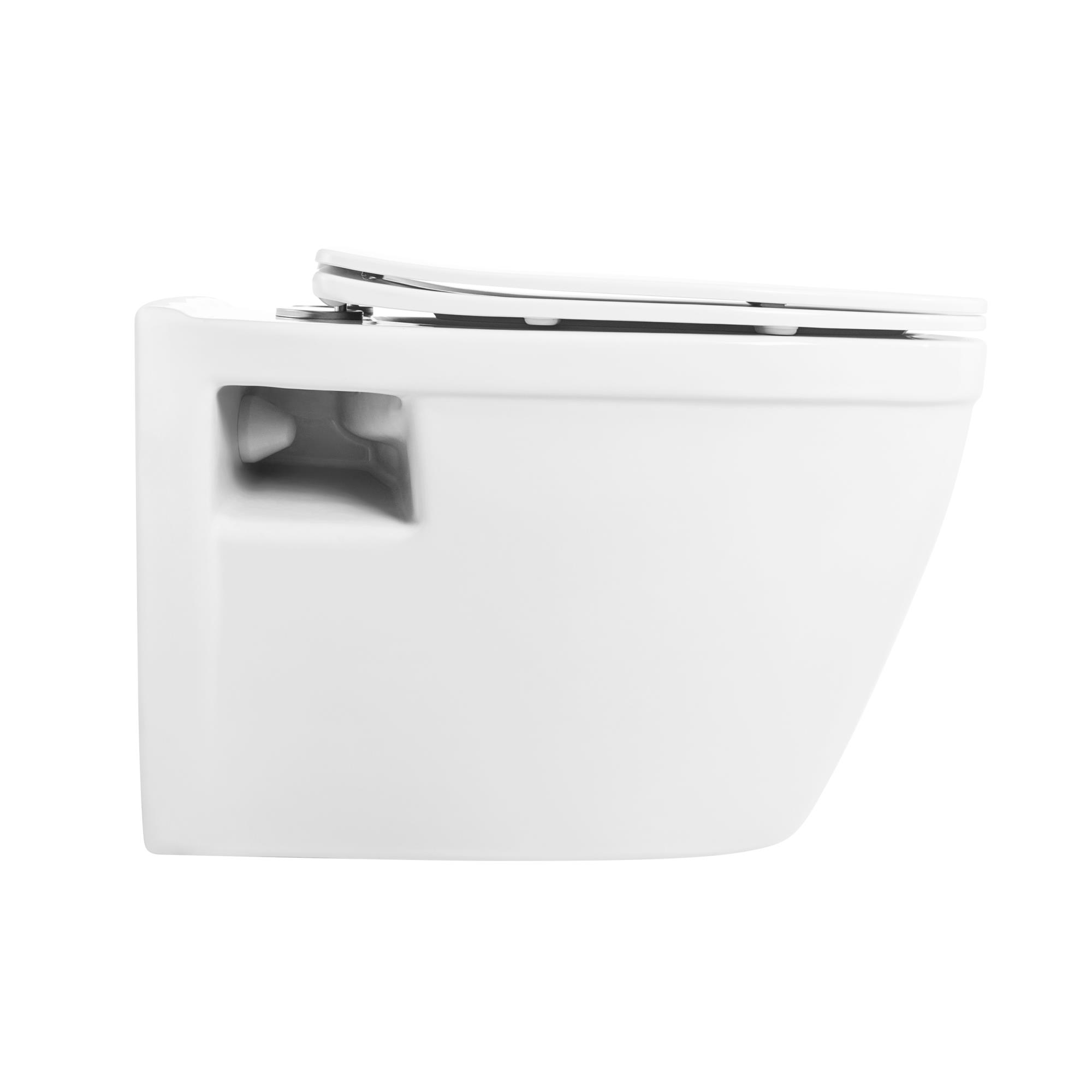 Унитаз подвесной безободковый c сиденьем BelBagno LOTO BB070CHR/SC