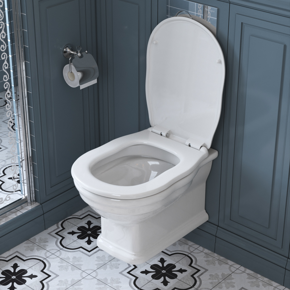 Унитаз подвесной безободковый с сиденьем BelBagno BOHEME BB115CH/BB115SC