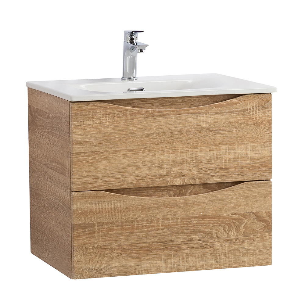 Тумба с раковиной подвесная BelBagno MARINO-CER-N-700-2C-SO-WO-P Rovere Bianco, раковина белая BB-8099-70