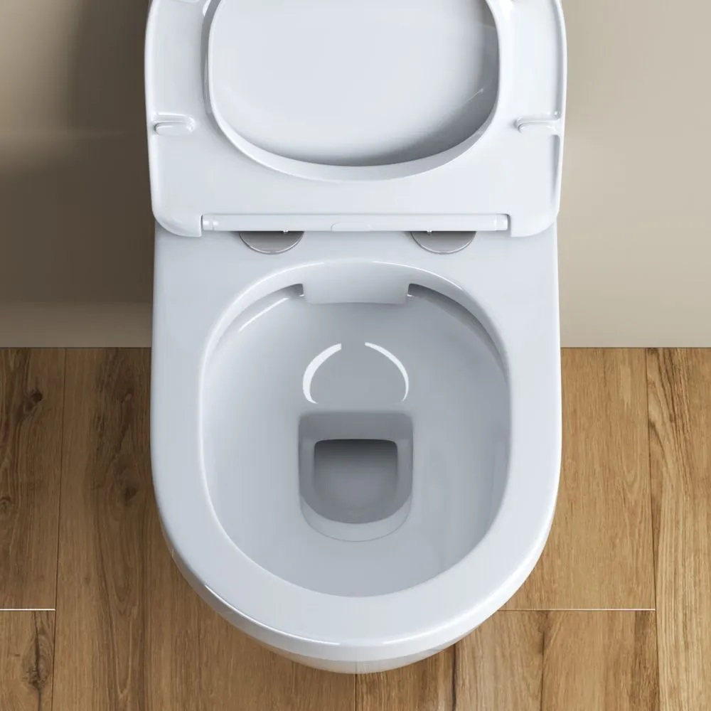 Унитаз подвесной безободковый c сиденьем BelBagno LOTO BB070CHR/SC