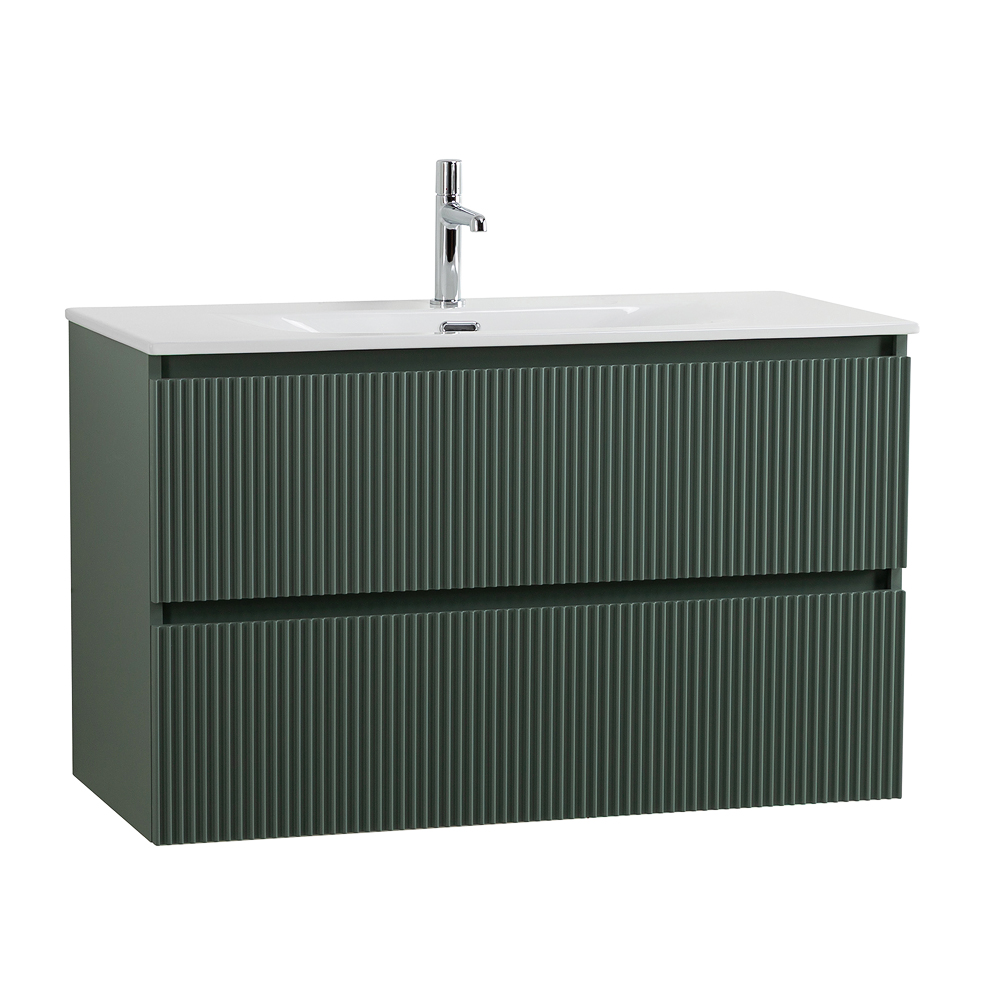 Тумба с раковиной подвесная BelBagno UNO-MINI-1000-2C-SO-VO Еловый матовый, раковина белая BB-8099-3-100