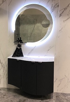купить Мебель для ванной комнаты CEZARES RIALTO 104 см правосторонняя Nero grafite 55171 + 55177 