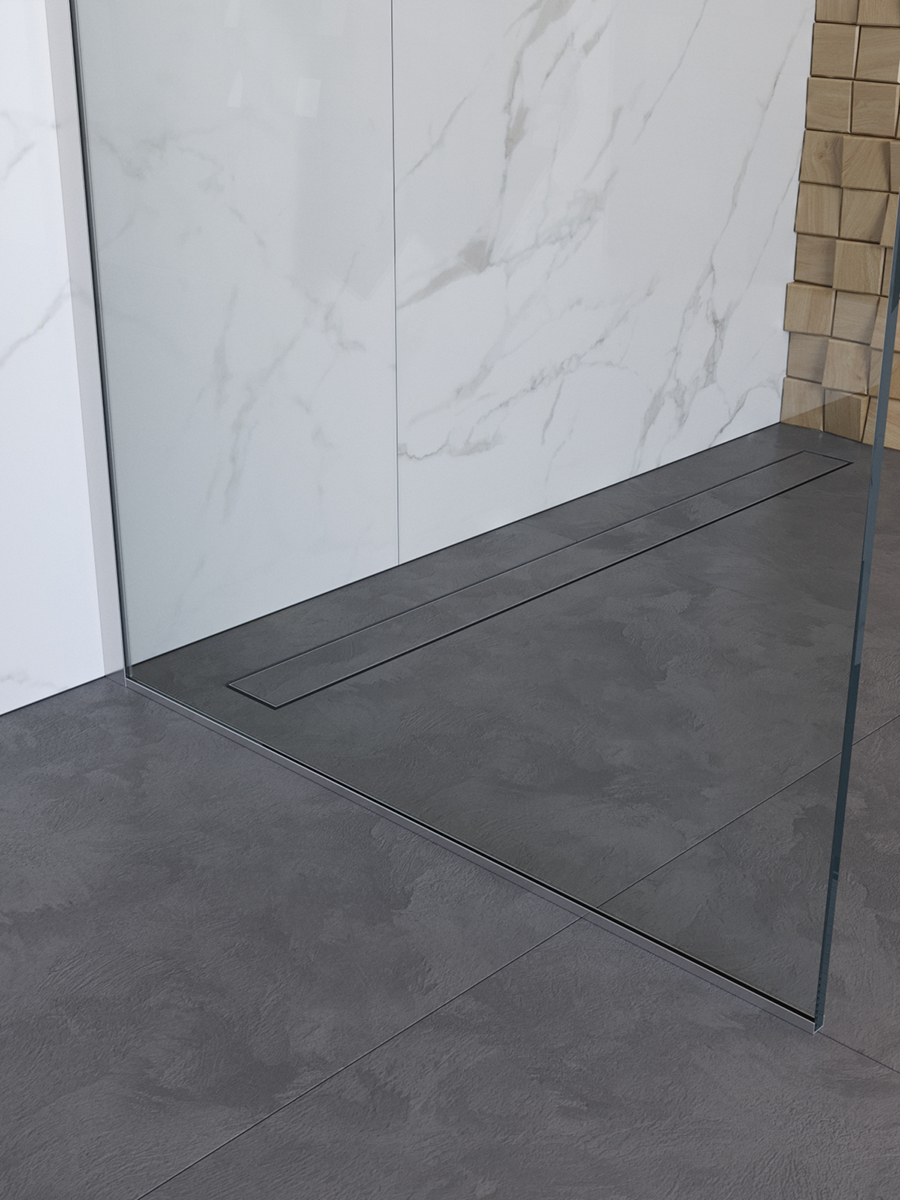 Душевая перегородка BelBagno UNO-L-1-TB-60-C-Cr профиль хром, стекло прозрачное