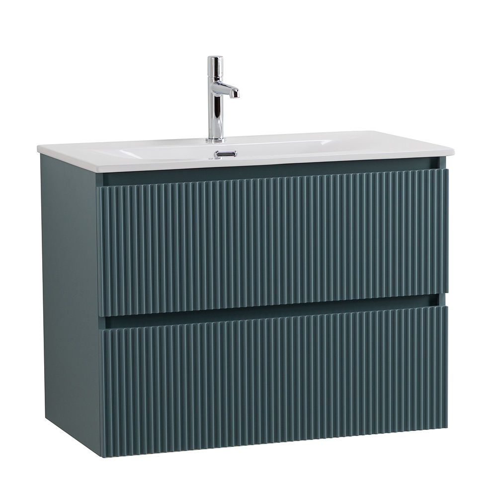 Тумба с раковиной подвесная BelBagno UNO-MINI-800-2C-SO-AO Голубой матовый, раковина белая BB-8099-3-80