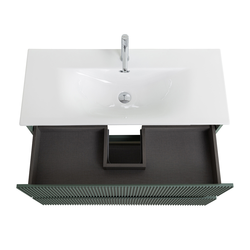 Тумба с раковиной подвесная BelBagno UNO-MINI-1000-2C-SO-VO Еловый матовый, раковина белая BB-8099-3-100