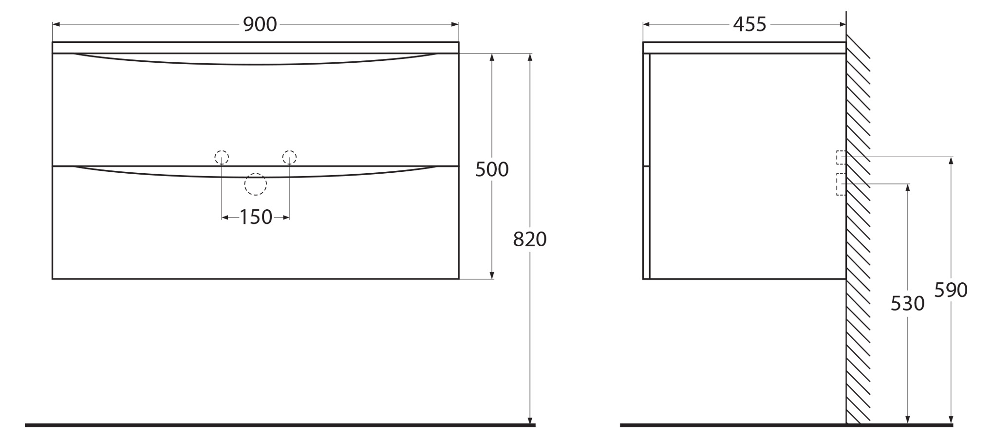 Тумба под раковину подвесная Belbagno ACQUA-900-2C-SO-RR