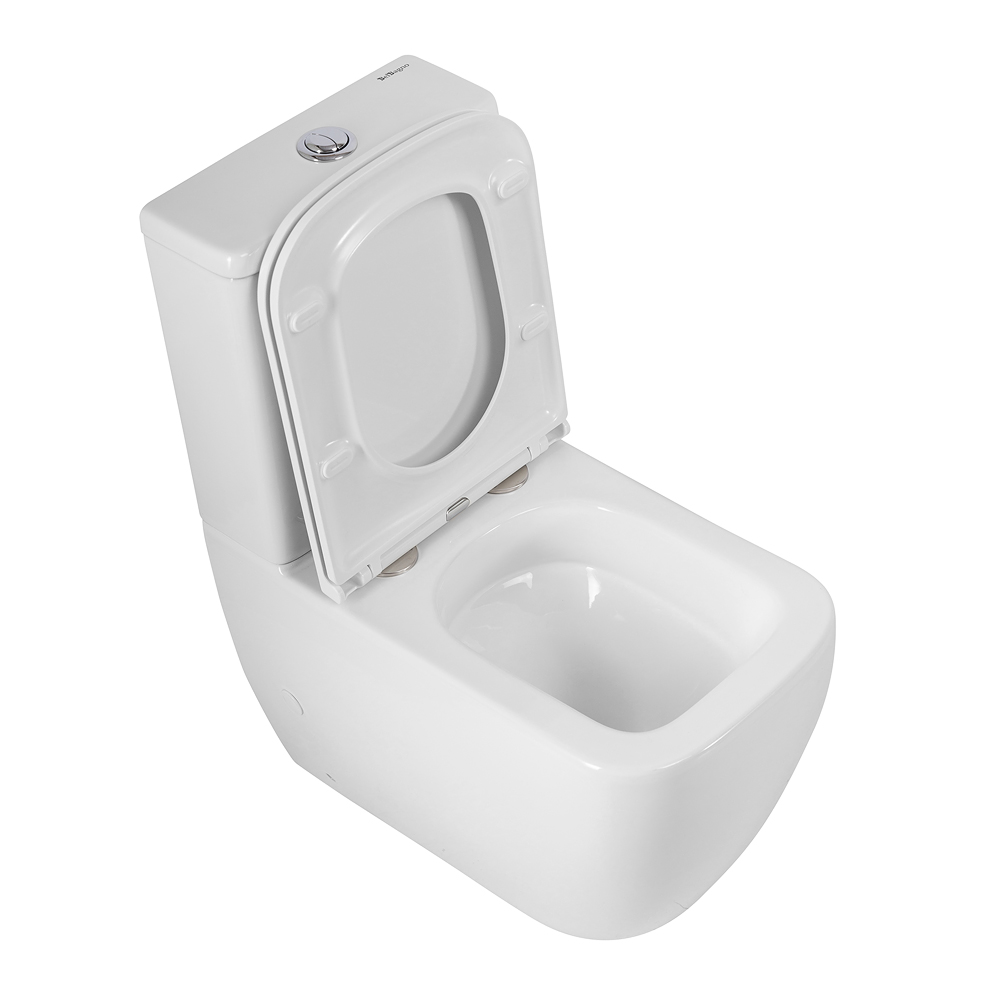 Унитаз-компакт безободковый с сиденьем и смывом TORNADO BelBagno LUCE-TOR BB2197CP-TOR/SC/BB2197T