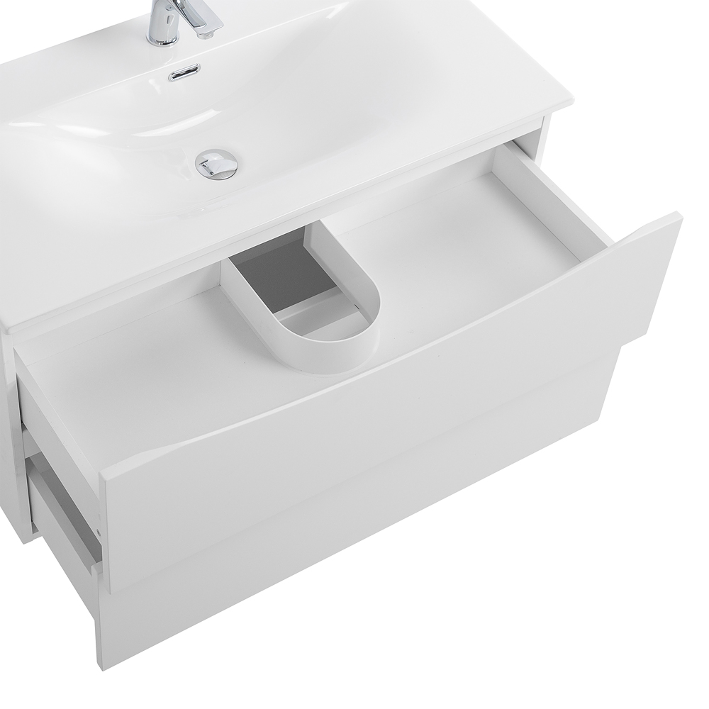 Тумба с раковиной подвесная BelBagno MARINO-CER-N-800-2C-SO-BO-P Bianco Opaco, раковина белая BB-8099-80