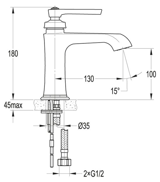 Cмеситель для раковины CEZARES LIBERTY-F-LS-01-W0