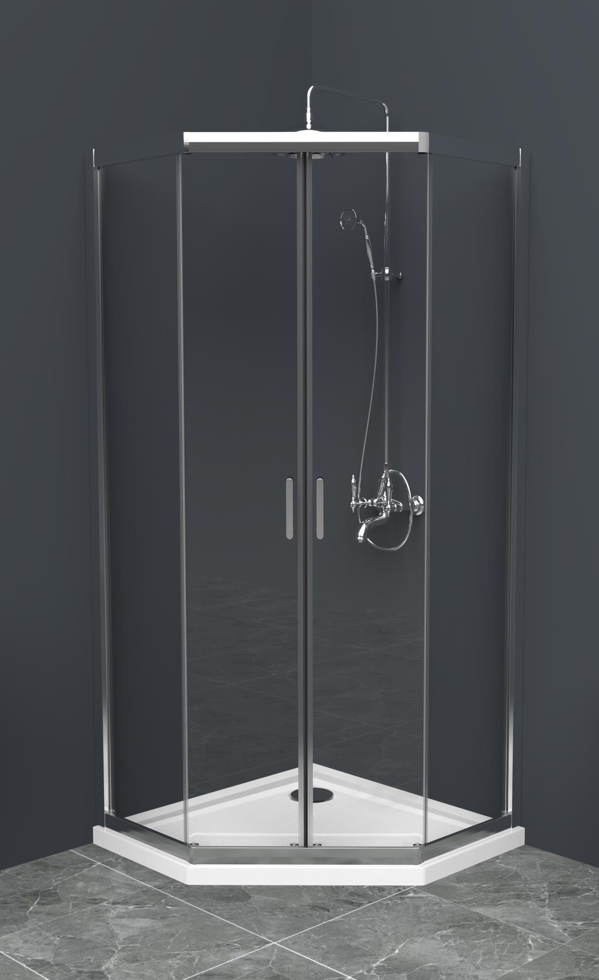 купить Душевой уголок BelBagno UNO-195-P-2-100-C-Cr 