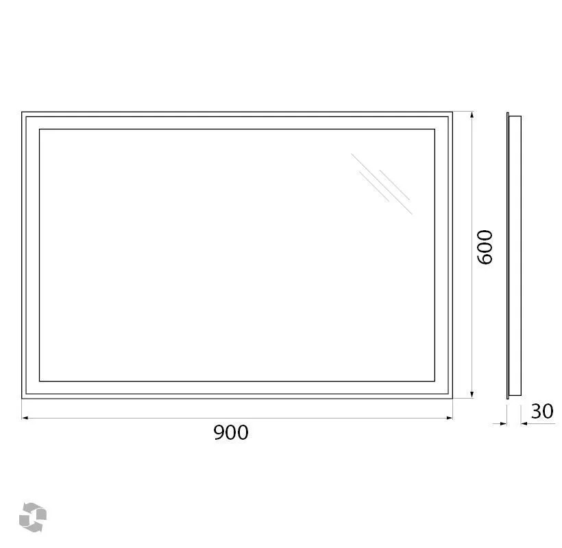 Зеркало BelBagno SPC-GRT-900-600-LED-BTN