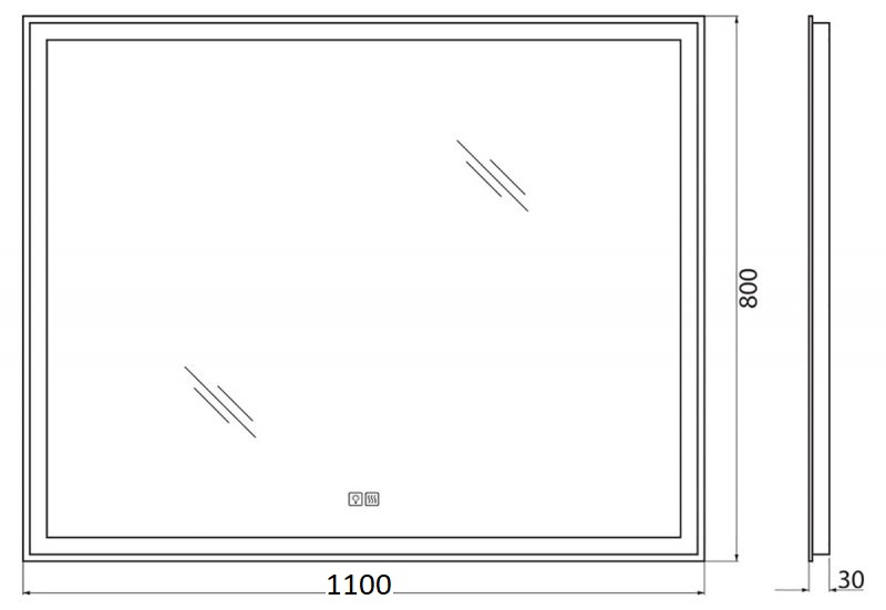 Зеркало SPC-GRT-1100-800-LED-TCH-WARM