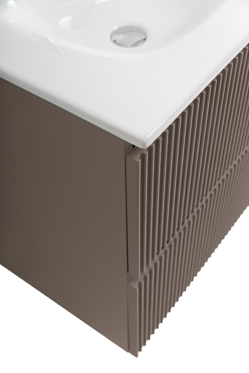 Тумба с раковиной подвесная BelBagno UNO-MINI-600-2C-SO-СO Бежевый матовый, раковина белая BB-8099-3-50