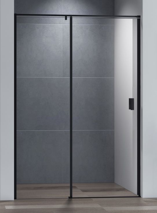 купить Душевая дверь Cezares URBAN-B-12-140-C-NERO, 140х195, профиль черный, стекло прозрачное 