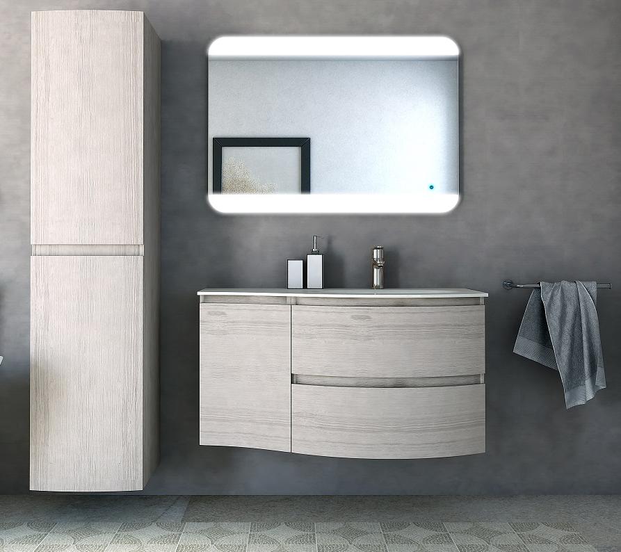 купить Мебель для ванной чаша справа Cezares VAGUE 104 Rovere sbiancato 54847+54849 